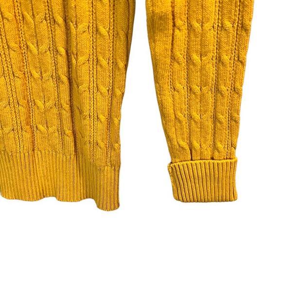 St. John’s Bay Cable Knit Pullover Sweater Long Sleeve Yellow Size M Warm Cozy - Picture 9 of 14